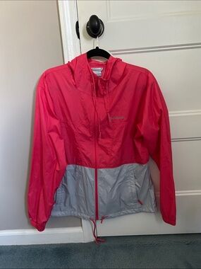Columbia Pink and Light Gray Utility Jacket with Hood